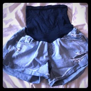 Jessica Simpson maternity jean shorts